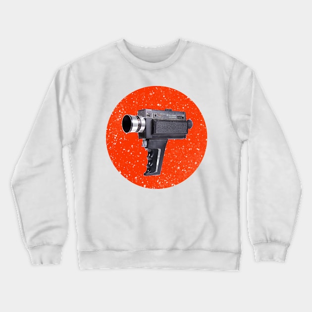 Vintage Cinecam orange background Crewneck Sweatshirt by 8mmattire